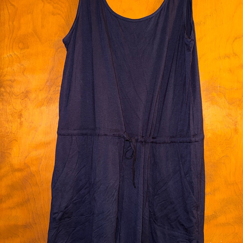 Navy Sleeveless romper Dress